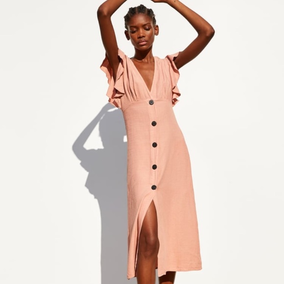 zara ruffled rustic dress